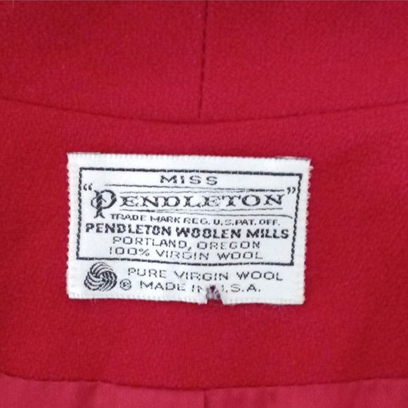Pendleton Jacket Size 10 Red Wool 1 Button Lined Virgin Wool USA - Picture 4 of 4